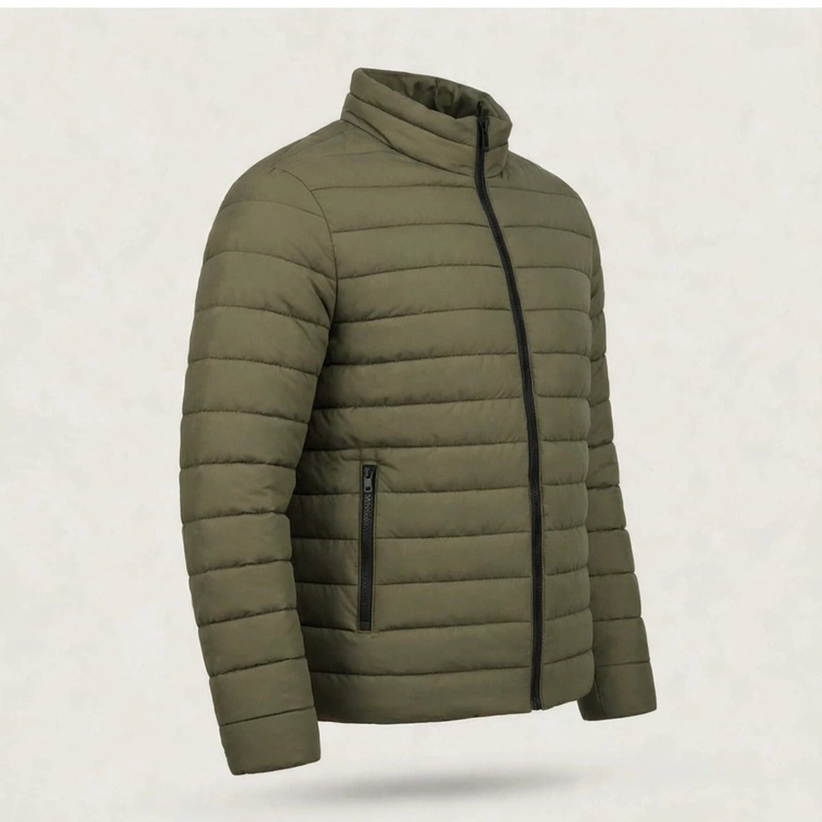 Vellor Lightweight Puffer Olive, side view