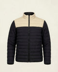 Vellor Colour-Block Puffer Black and Beige, front view