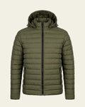 Vellor Hooded Puffer Olive, front view