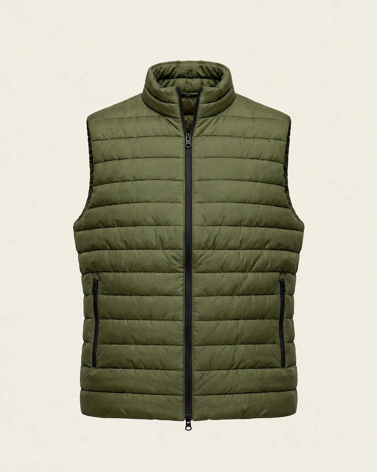Vellor Puffer Vest Olive, front view